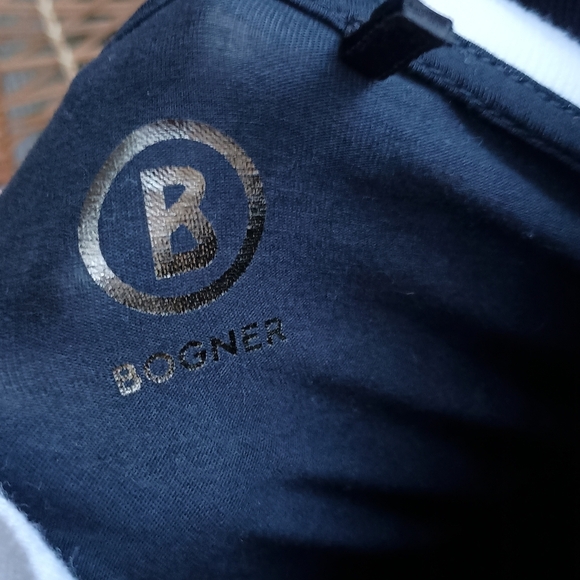 Bogner Blue Half-Zip Golf Polo Shirt with White Stripes - Picture 3 of 8